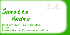 sarolta andre business card